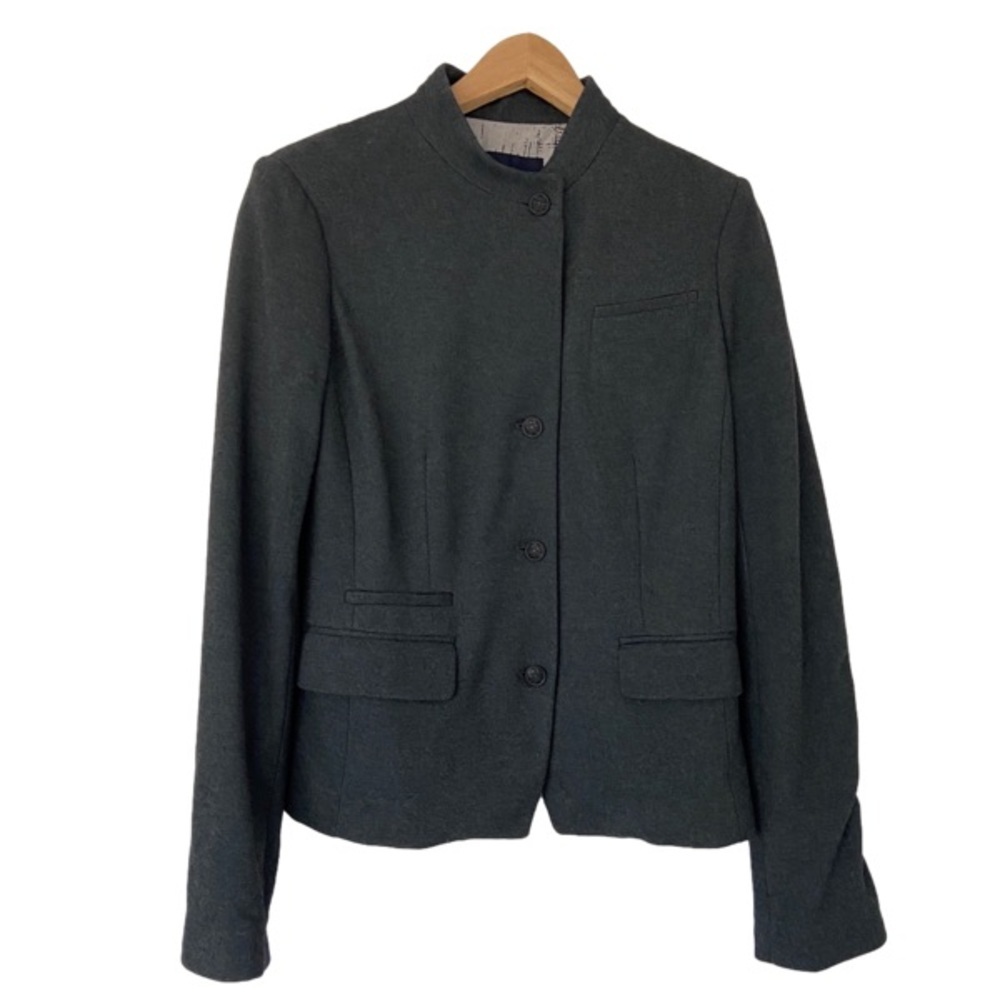 BANANA REPUBLIC GREY STRETCH CLASSIC RAYON BLEND SINGLE BREASTED BLAZER, 10